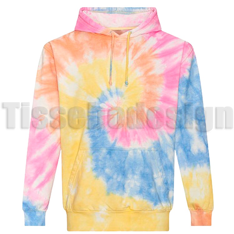 Hoodie Tie-Dye Batikfärgad - Framsida