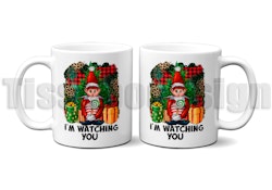Julmugg Med Tryck - Elf Im Watching You - Keramik 330ml