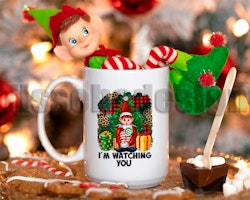 Julmugg Med Tryck - Elf Im Watching You - Keramik 330ml