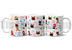 Julmugg Med Tryck - Christmas Bad Cat - 330 ml
