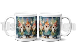Julmugg Med Tryck - Sjungande Tomte Kör - Keramika 330 ml