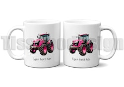 Mugg Rosa Traktor Med Egen Text