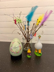 Påskägg Pastellgrön Med Blomkrans – 15 cm | Plåt Ägg Med Namn