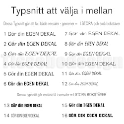 Gör din egen dekal – välj typsnitt och färg för en unik stil