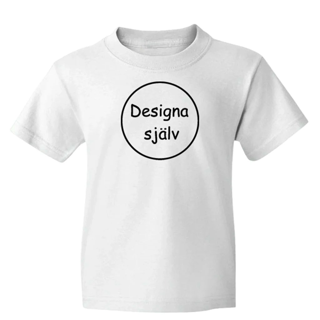 Barn-t-shirt för egen design – exempelbild med designmarkering