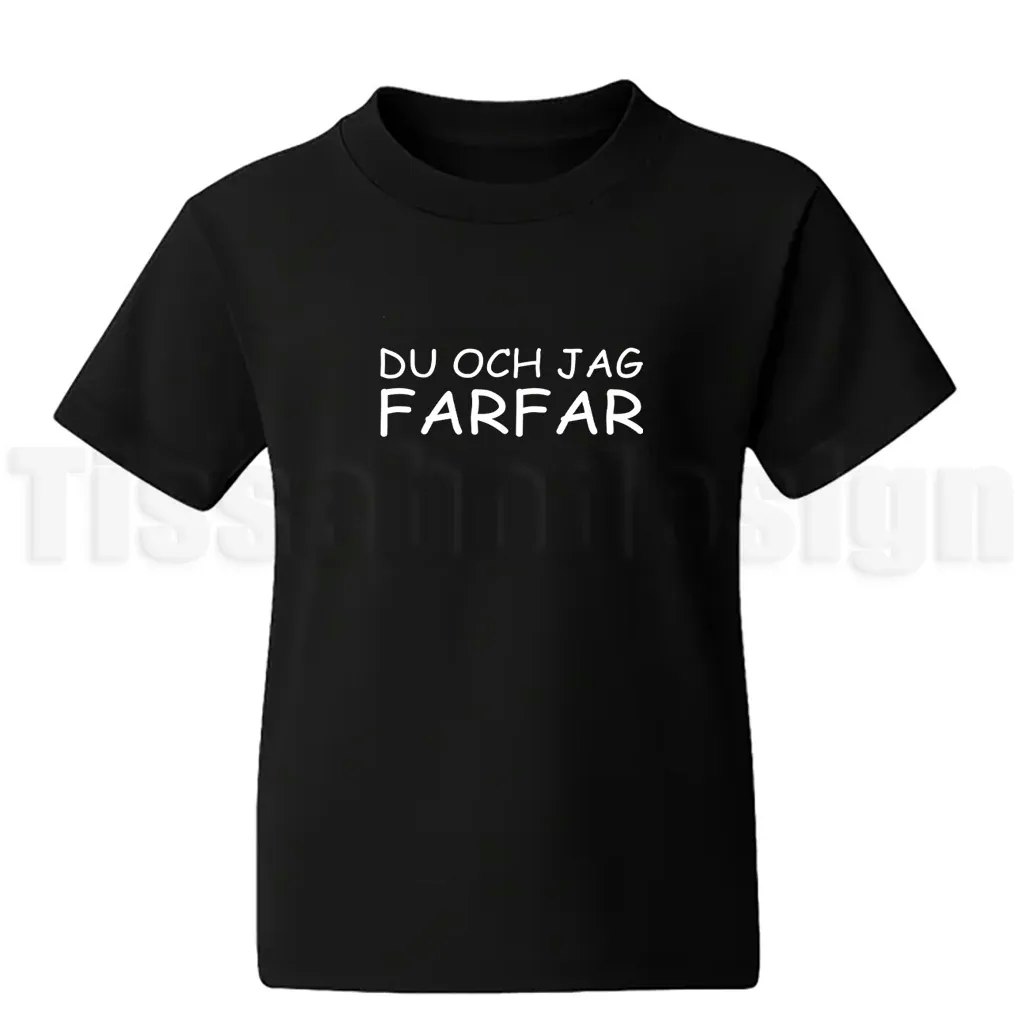 Barn-t-shirt med texten Du och jag farfar – roligt och tryggt motiv