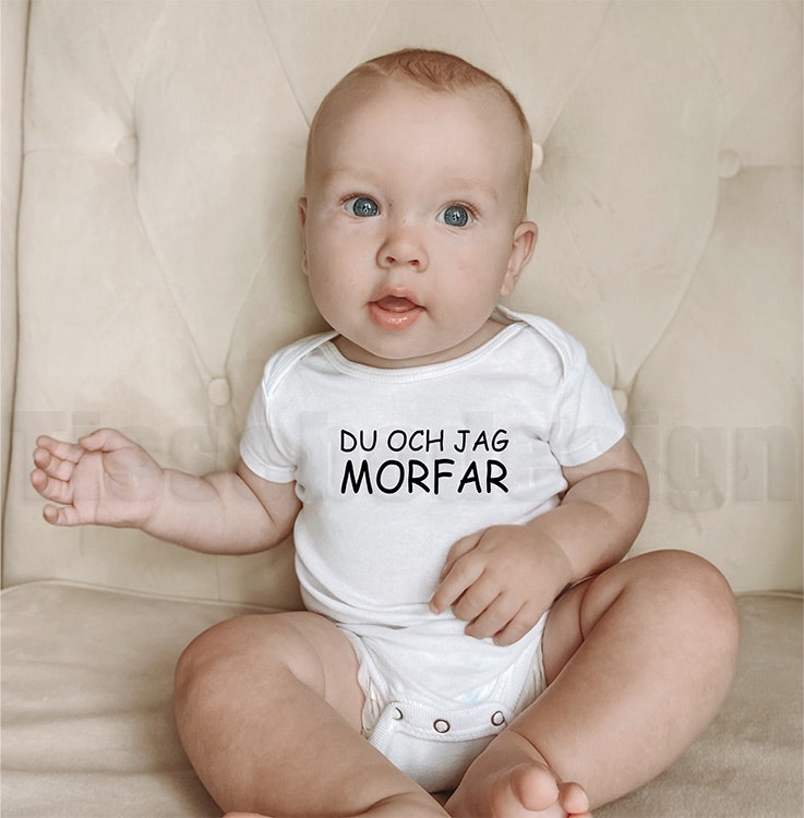 Bodysuit Med Tryck Du Och Jag Mormor - Morfar - Farmor - Farfar