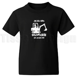 Barn T-shirt Jag Ska Köra Grävmaskin När Jag Blir Stor