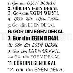 Gör din egen dekal – välj typsnitt och färg för en unik stil