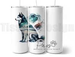 20 oz Tumbler - Termomugg Med Tryck – Husky Motiv 1