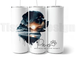 20 oz Tumbler - Termomugg Med Tryck - Rottweiler Motiv 2