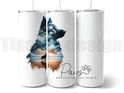 20 oz Tumbler - Termomugg Med Tryck - Schäfer Motiv 2