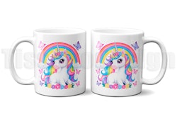 Barnmugg Med Tryck - Unicorn - Kermik  330 ml