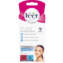 Veet Pure Cold Wax Strips Ansikte Sensitive Skin 20 st