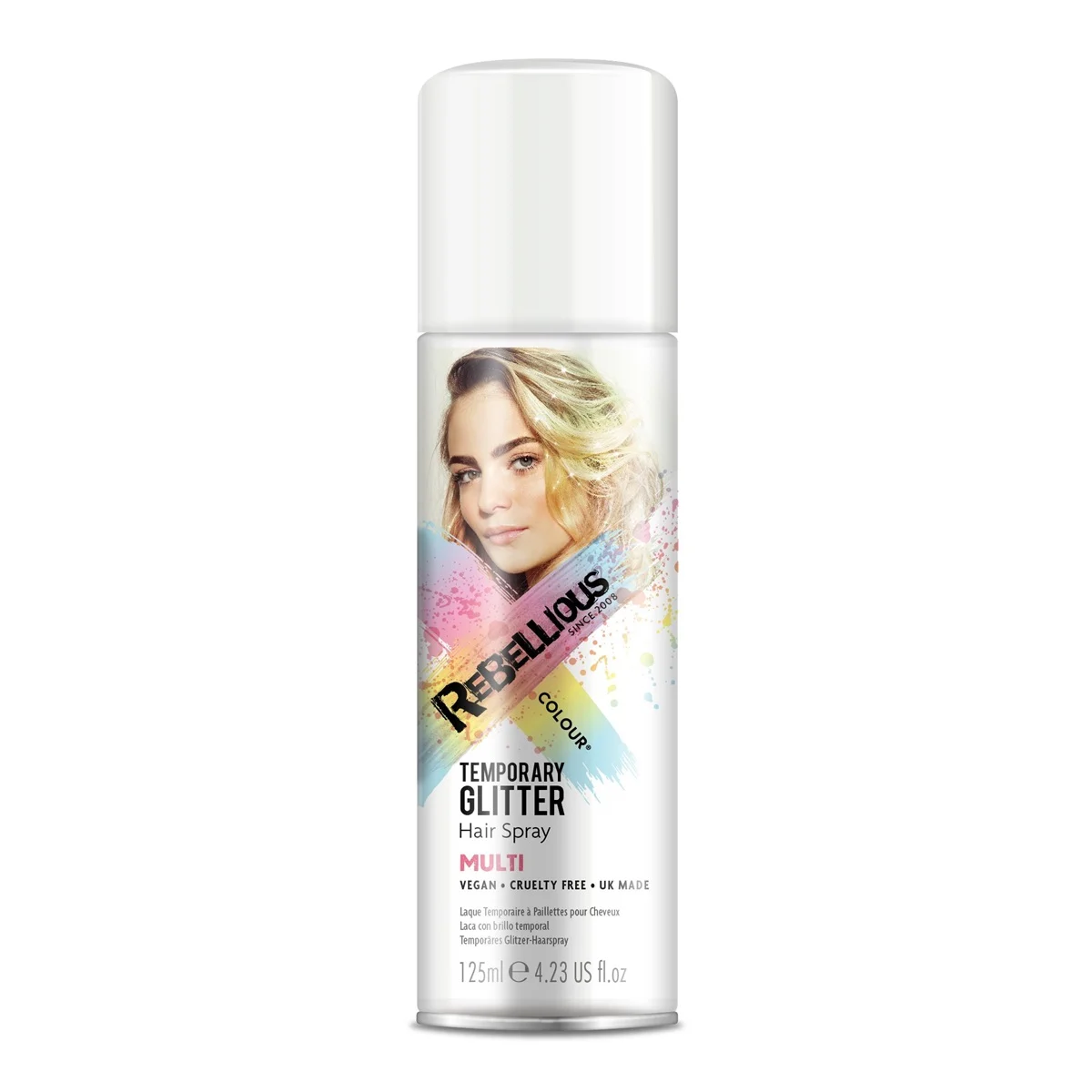 REBELLIOUS COLOR Temporary Glitter Hair Spray - Multi