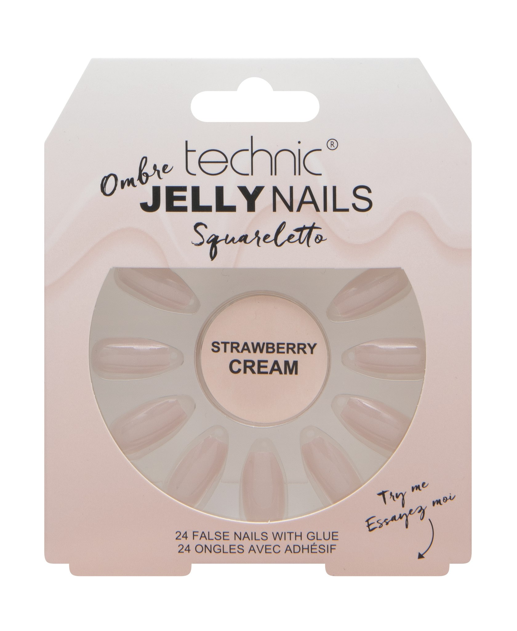 Technic Ombre Jelly Nail Squareletto - Strawberry Cream