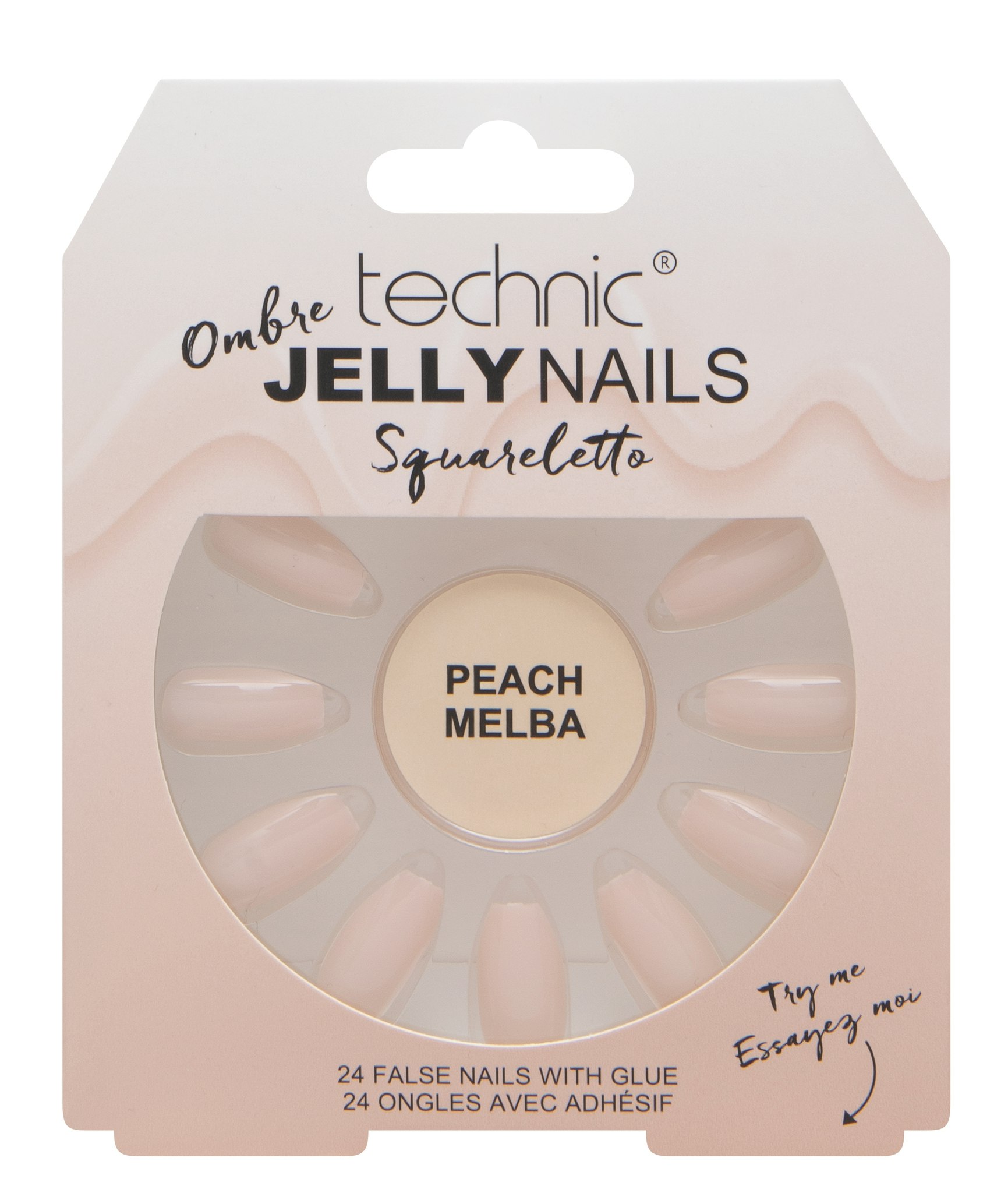 Technic Ombre Jelly Nail Squareletto - Peach Melba