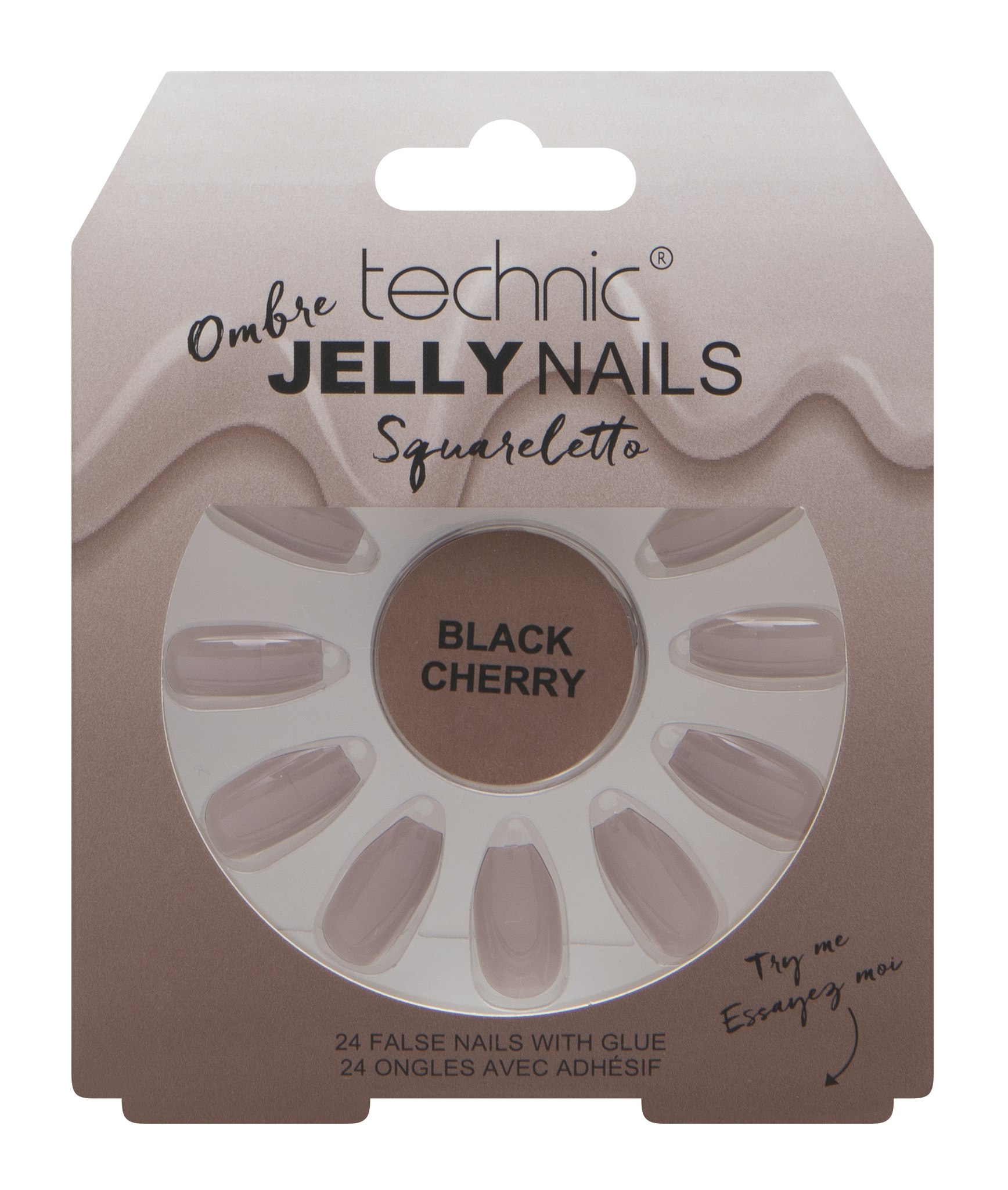 Technic  Ombre Jelly Nail Squareletto - Black Cherry