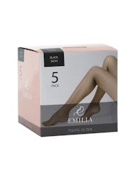 Emilia Strumpbyxa 20 DEN 5-Pack - Svart