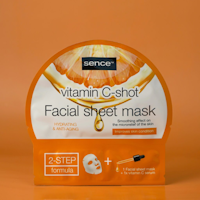 Sence Essentials Facial Sheet Mask 20ml +Serum Shot 5ml Vitamin C
