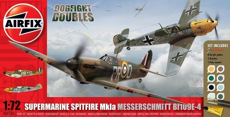 Airfix Supermarine Spitfire Mk1a Messerschmitt Dogfight Giftset