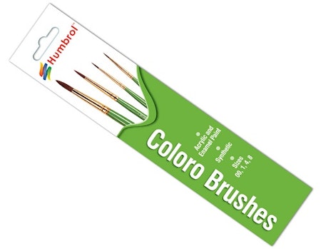 Humbrol Coloro Brush Pack 00,1,4,8