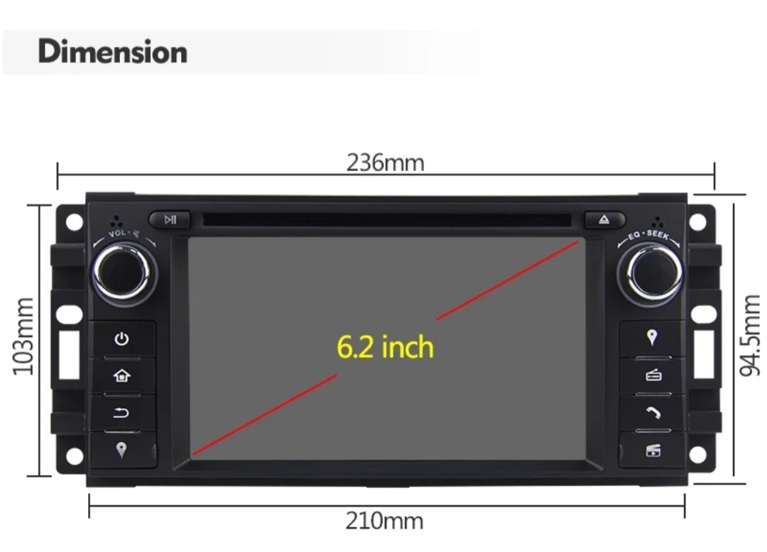 6.2" android 12  bil dvd spelare  Dodge Avenger , Challenger , Journey , Caliber , Dakota , Durango , RAM 1500/2500/3500 Pickup    ( 2008--2011) gps wifi carplay android auto blåtand rds Dsp RAM:4GB