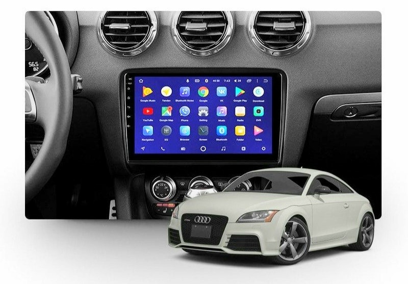 9"android 12 bilstereo  Audi  TT(2006--2011) GPS carplay android auto blåtand rds Dsp RAM 8GB,ROM :128GB,4G LTE