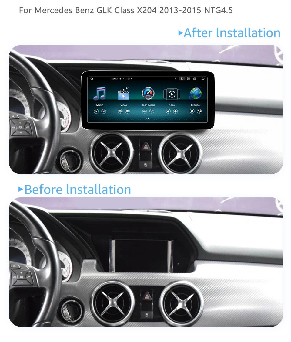 12.3" android 12 bilstereo Mercedes Benz GLK-Class X204  2013---2015 Original NTG 4.5 system gps carplay android auto blåtand rds Dsp RAM: 8GB,ROM : 128GB, wifi ,4G LTE