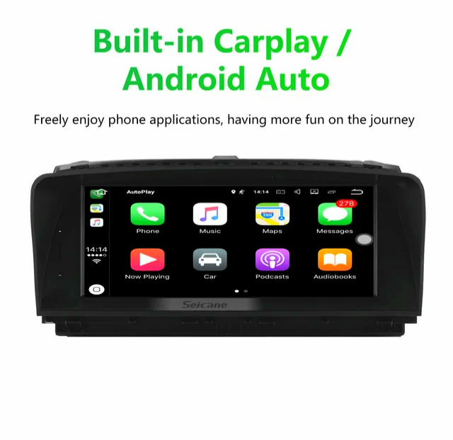 8.8" android 12 Bilstereo BMW  BMW E60 E61 E63 E64 525i 520d 530i 530d 545i 545 530 ccc systems (2004--2009) gps wifi carplay android auto blåtand rds Dsp RAM:8GB,ROM: 128GB, 4G LTE
