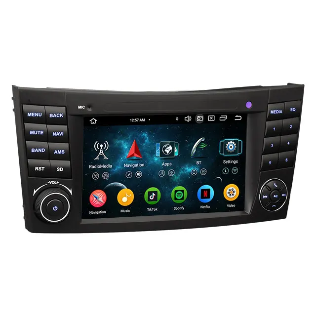 7"android 13, bilstereo   Mercedes-Benz E-Class W211 (2002-2009 ) (E200 E220 E240 E270 E280 E320 E350 E500 E55...) wifi carplay android auto blåtand rds Dsp RAM:4GB, ROM:64GB, 4G LTE