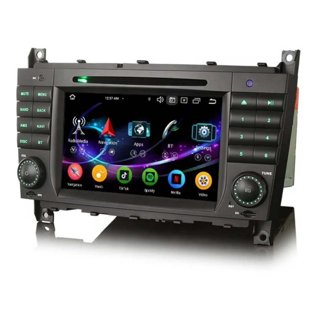 7"android 13, bilstereo dvd-spelare Mercedes-Benz.CLC klass W203 (2008---2010 ) gps wifi carplay android auto blåtand rds Dsp RAM:4GB, ROM: 64GB, 4G LTE