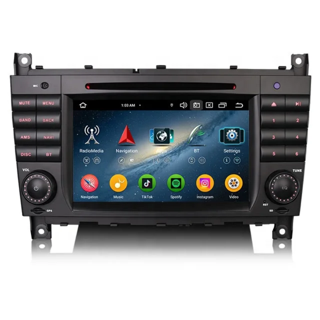 7"android 13, bilstereo dvd-spelare Mercedes-Benz G-klass W463 (2006-2008) (G350 G500 G55)  gps wifi carplay android auto blåtand rds Dsp RAM:4GB, ROM: 64GB, 4G LTE