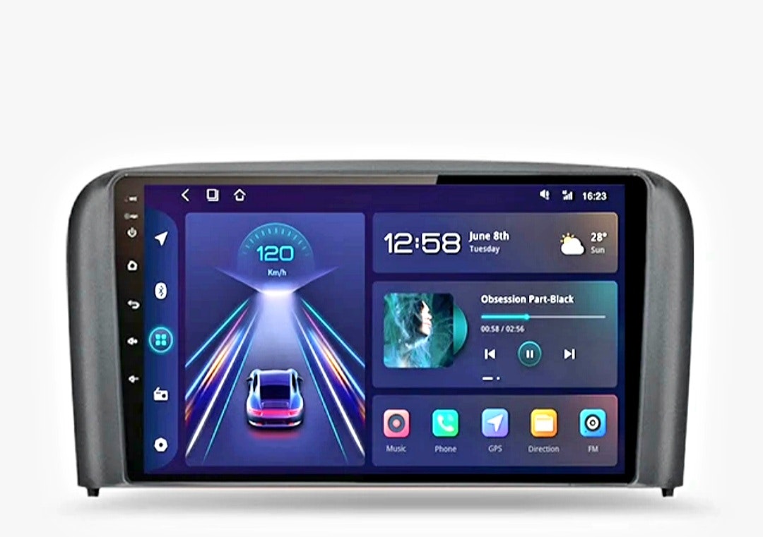 9"android 13, bilstereo volvo S80( 1998--2006) gps wifi carplay android auto blåtand rds Dsp RAM: 8GB, ROM: 256GB, 4G LTE + gratis backkamera