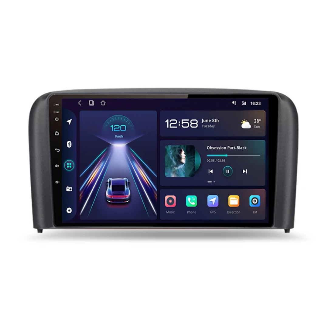 9"android 13, bilstereo volvo S80( 1998--2006) gps wifi carplay android auto blåtand rds Dsp RAM: 8GB, ROM: 256GB, 4G LTE + gratis backkamera