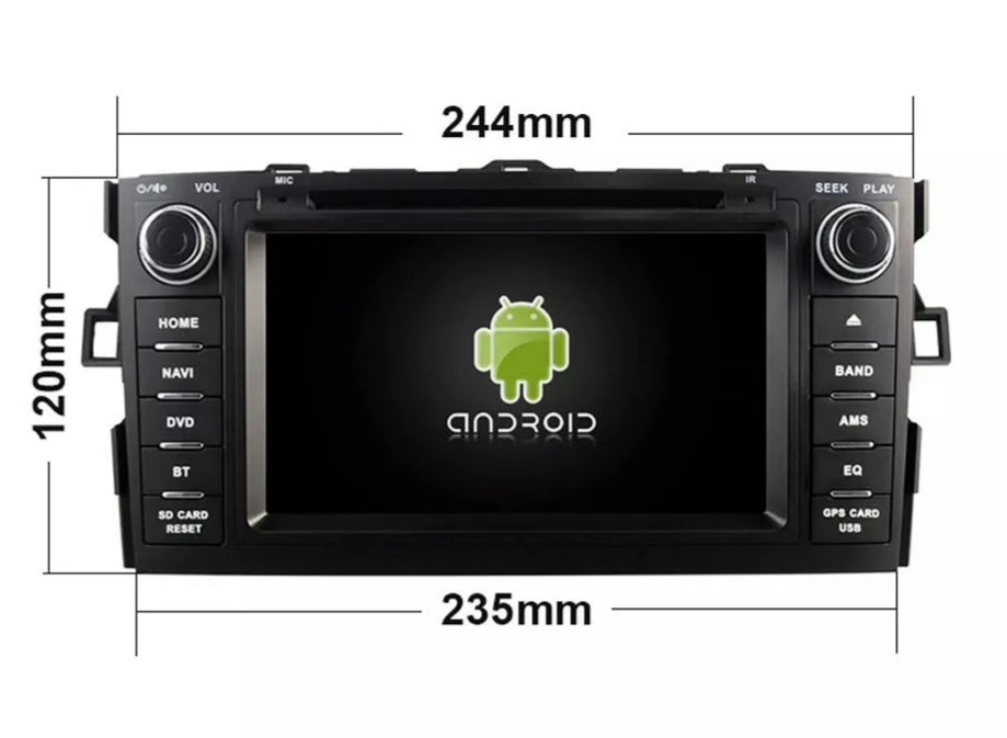 7"android 13, bilstereo  dvd spelare Toyota  Auris ( 2007--2012) gps wifi carplay android auto blåtand rds Dsp RAM: 8GB, ROM:128GB, 4G LTE
