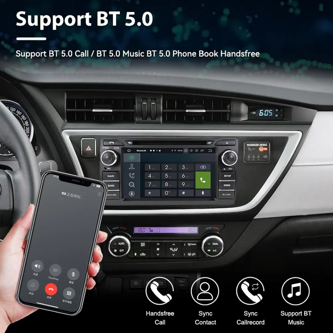 7"android 13,bilstereo  dvd-spelare Toyota Auris ( 2013-2015) gps wifi carplay android auto blåtand rds Dsp RAM: 8GB,Rom:128GB  4G LTE