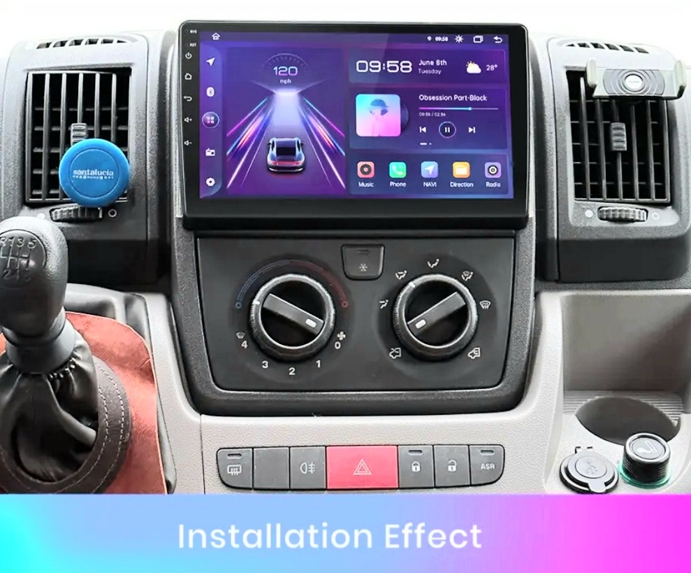 9"android 13. Bilstereo Fiat Ducato 3 (2011-2022 )gps wifi carplay android auto blåtand rds Dsp RAM:4GB. ROM: 64GB 4G LTE