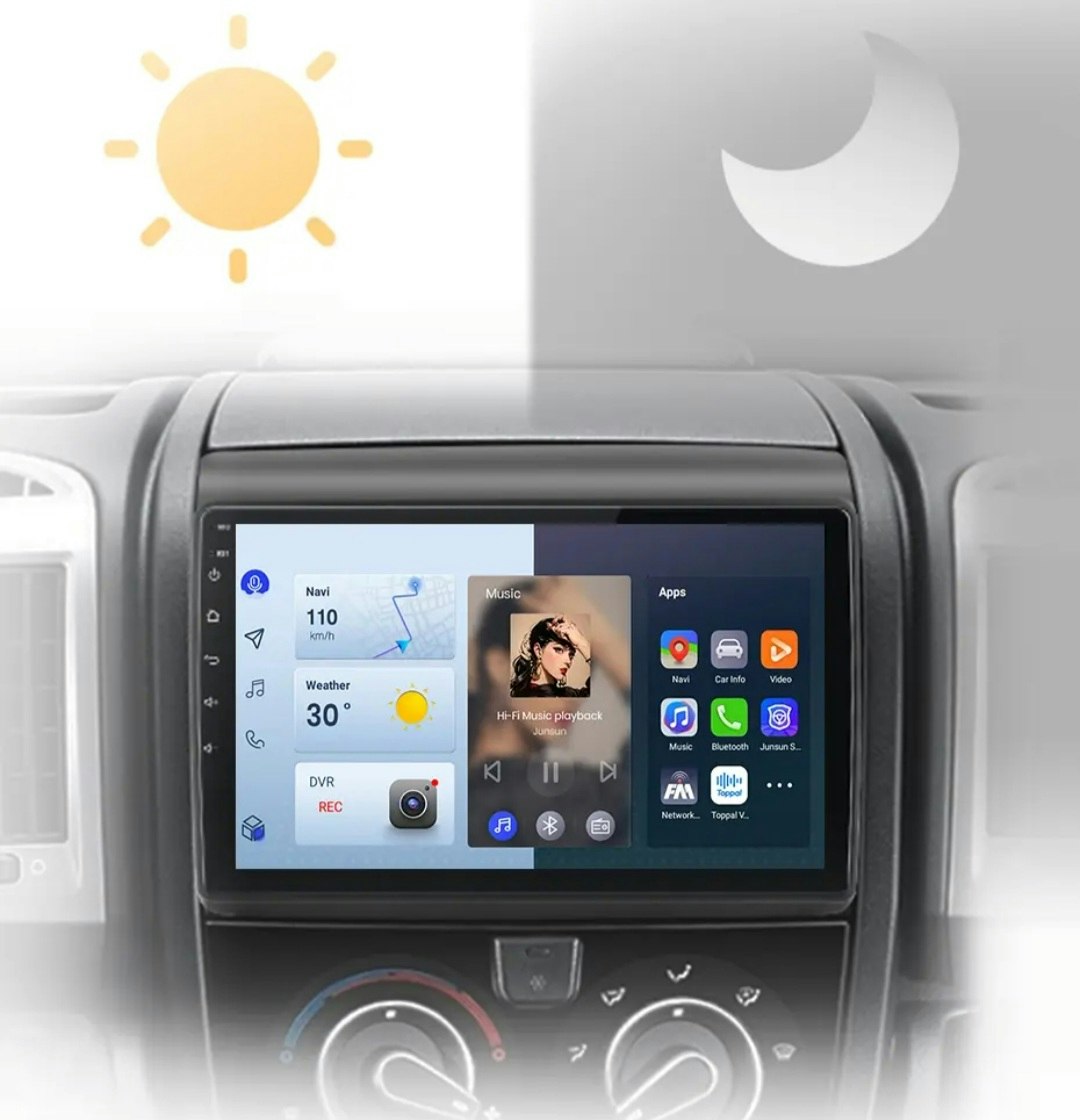 9"android 13. Bilstereo Fiat Ducato 3 (2011-2022 )gps wifi carplay android auto blåtand rds Dsp RAM:4GB. ROM: 64GB 4G LTE