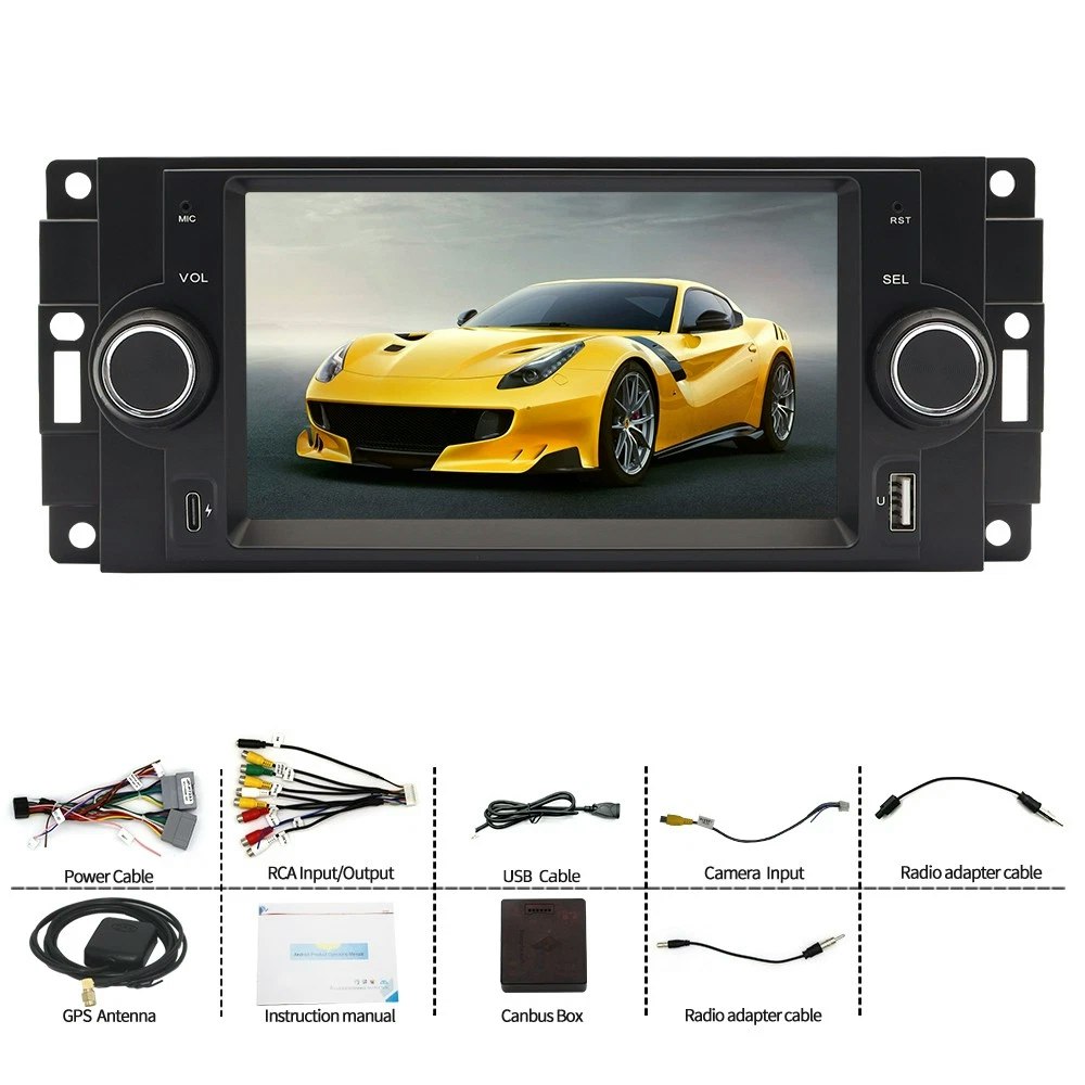 Kopia 6.2"android15  Bilstereo   Dodge RAM 1500/ 2500/ dodge charger/ dodge magnum( 2006--2008) gps carplay android auto blåtand rds Dsp RAM: 4GB, ROM: 64GB wifi