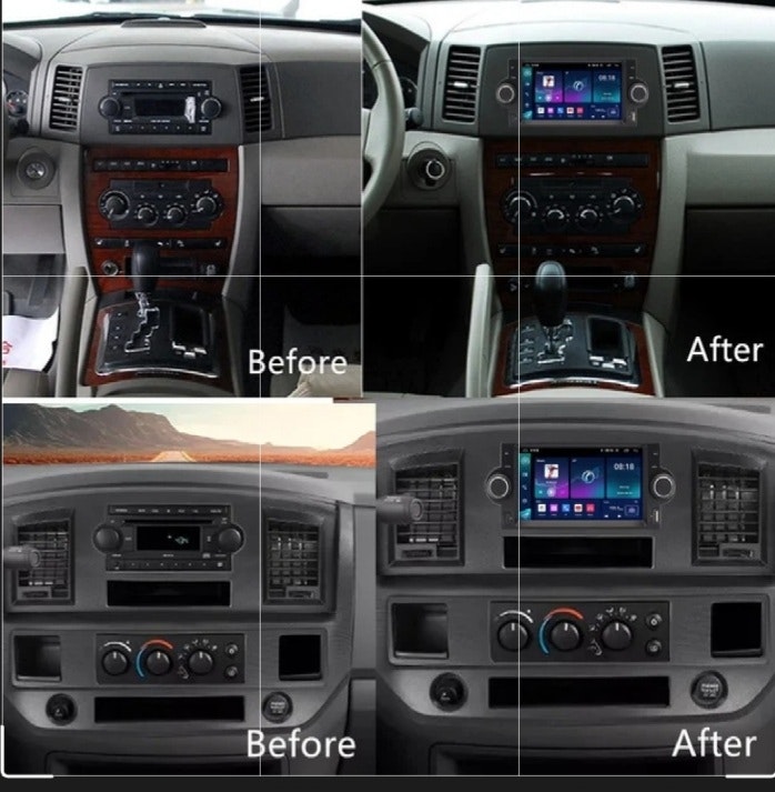 Kopia 6.2"android15  Bilstereo   Dodge RAM 1500/ 2500/ dodge charger/ dodge magnum( 2006--2008) gps carplay android auto blåtand rds Dsp RAM: 4GB, ROM: 64GB wifi