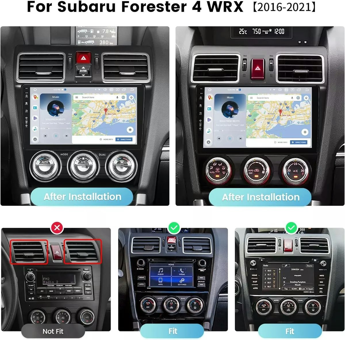 9"android 14 bilstereo  Subaru Forester( 2012-2015) gps wifi carplay android auto blåtand rds Dsp RAM:6GB,ROM:  128GB,4G LTE