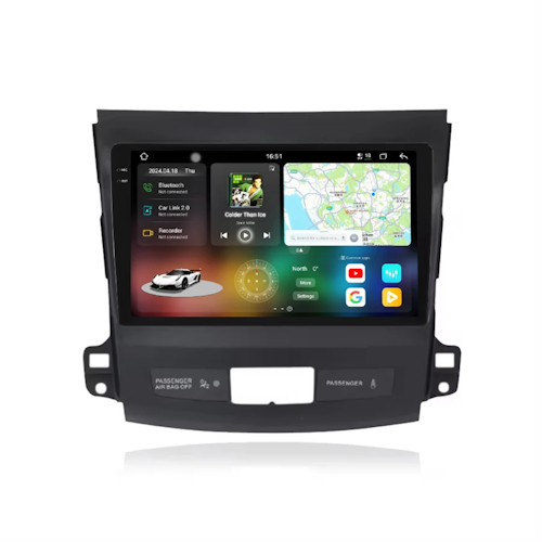9" android 13 bilstereo Mitsubishi Outlander (2005--2011) gps wifi carplay android auto blåtand rds Dsp RAM:4GB  ROM: 64GB  4G LTE