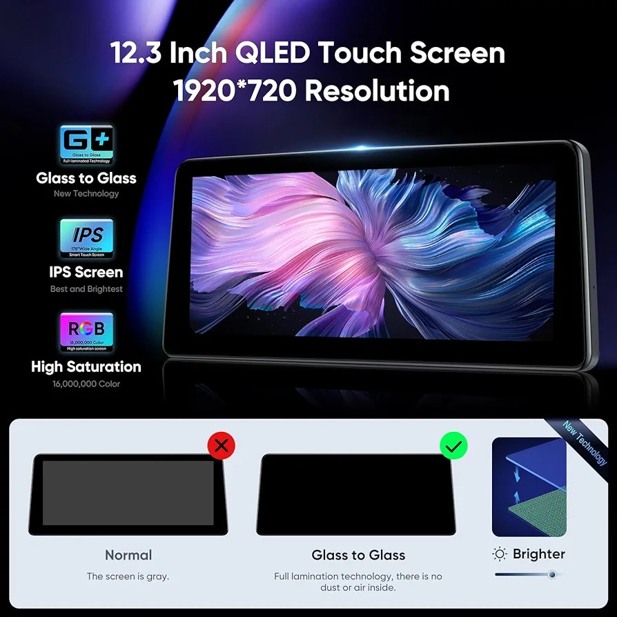 12.3 " android 12 bilstereo  BMW X5 E70 X6 E71 (2007-2010 ) CCC system   gps wifi carplay android auto  dsp RAM: 8GB, ROM: 128GB, 4G LTE