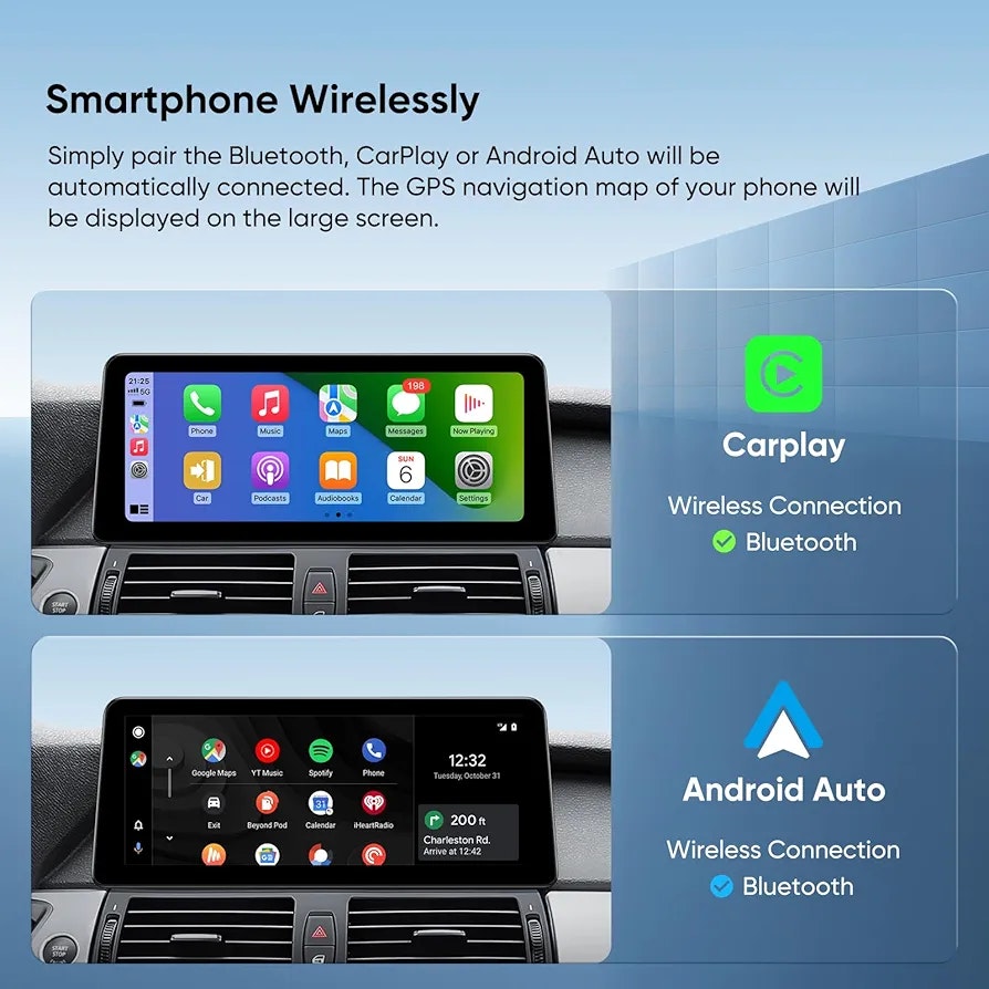12.3 " android 12 bilstereo  BMW X5 E70 X6 E71 (2007-2010 ) CCC system   gps wifi carplay android auto  dsp RAM: 8GB, ROM: 128GB, 4G LTE
