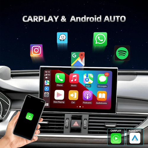 9"android 13 bilstereo  Audi A6 ( 2012--2018) gps wifi carplay android auto blåtand rds Dsp RAM: 8GB, ROM:128GB, 4G LTE