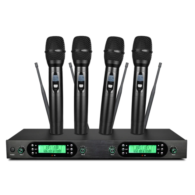 4×50 kanal UHF PLL trådlöst handmikrofon system