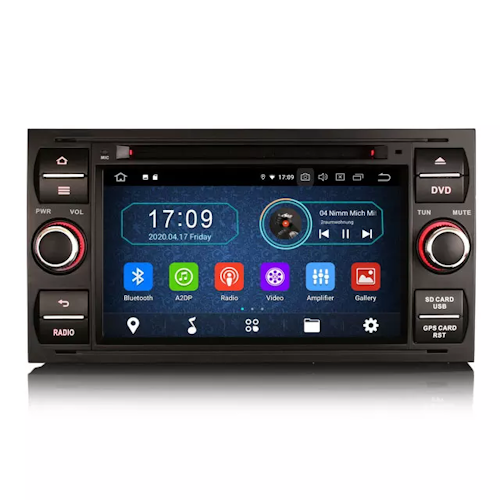 7" android 10, svart bilstereo Ford Fusion,Mondeo,s-max
