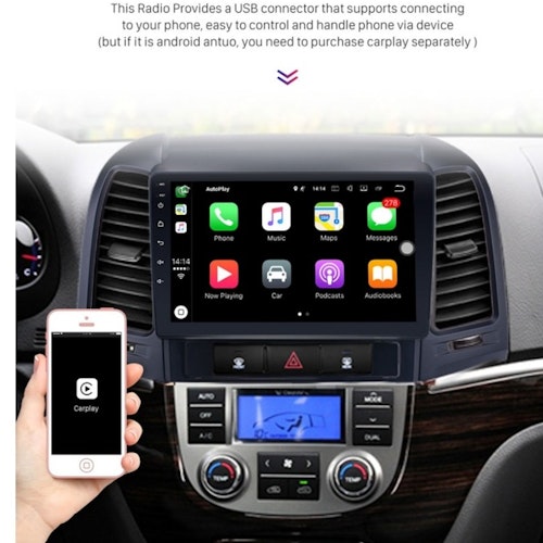 9"android  10,bilstereo Hyundai santafe 3 generation,gps, wifi,32GB