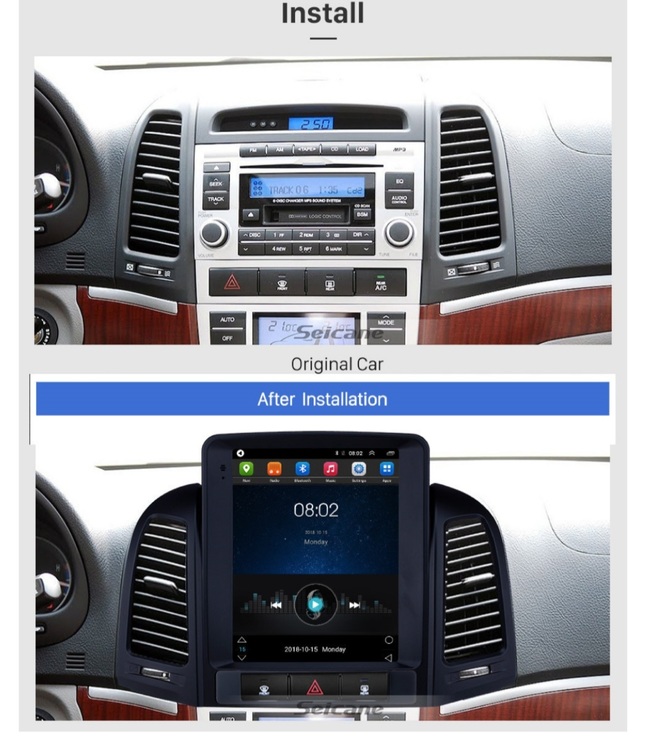 9,7" android  10,bilstereo Hyundai  santafe (2005--2012),gps, wifi, 32GB